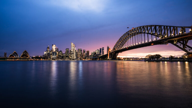 Sydney Harbour Bridge and Skyline at Twilight